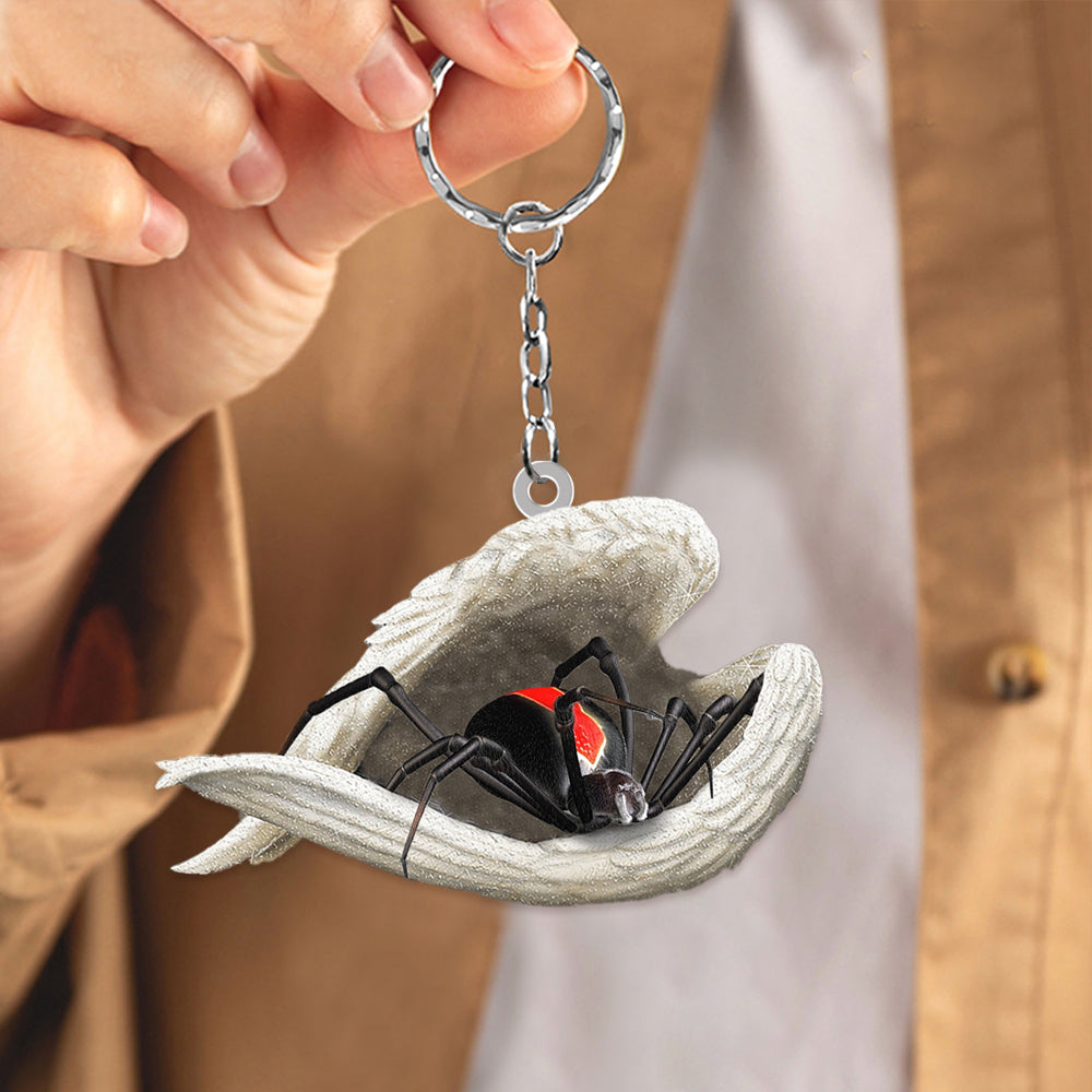 Spider Sleeping Angel Acrylic Keychain