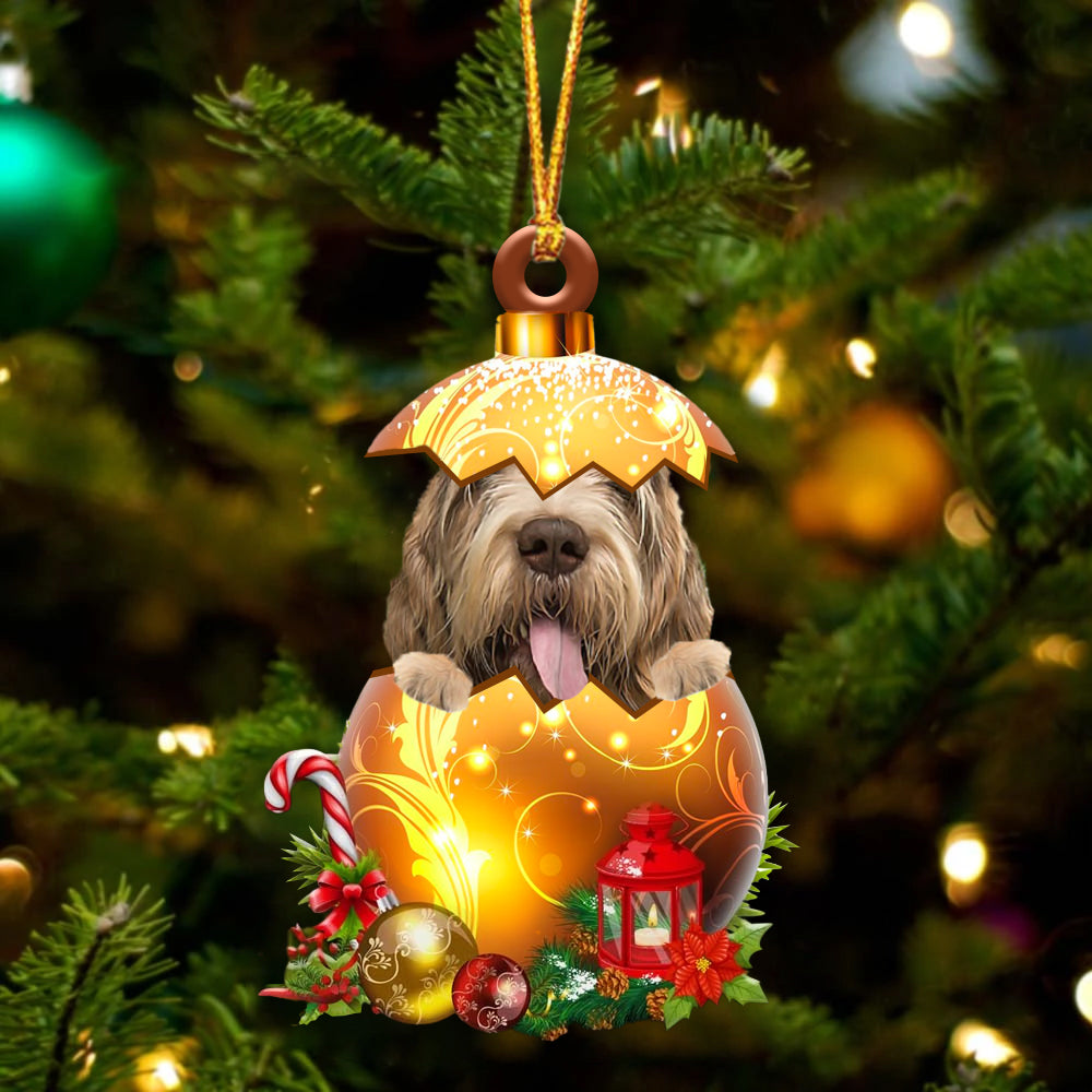 Spinone Italiano In Golden Egg Christmas Ornament