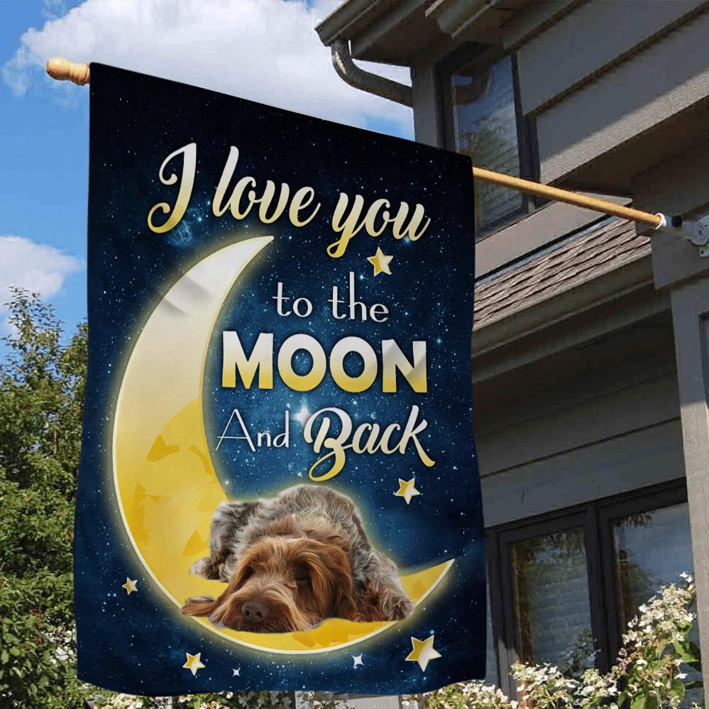 Spinone Italiano I Love You To The Moon And Back Garden Flag