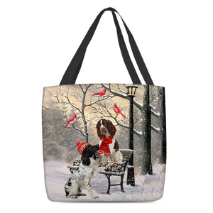 English springer spaniel Hello Christmas/Winter/New Year Tote Bag