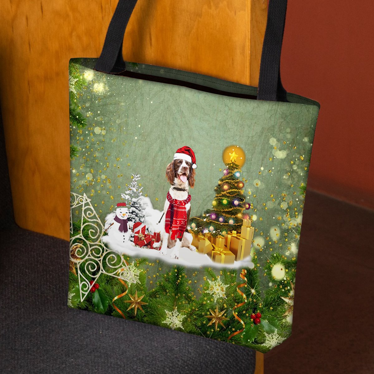 Springer Spaniel Merry Christmas Tote Bag