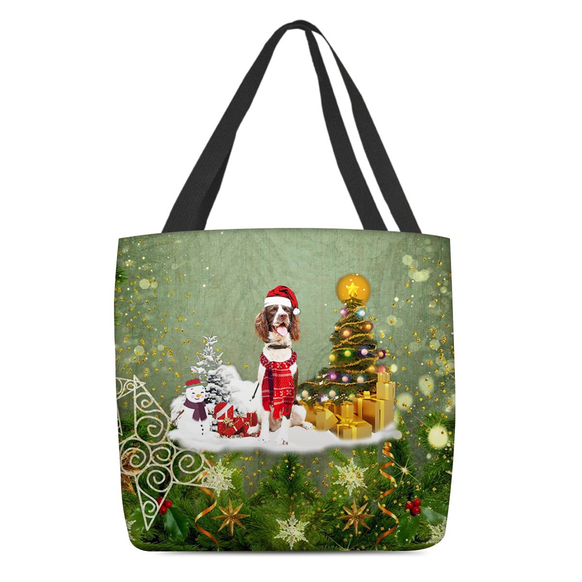 Springer Spaniel Merry Christmas Tote Bag