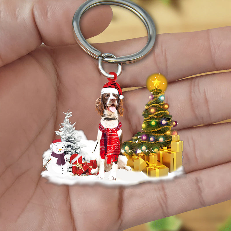 Springer Spaniel 02Early Merry Christma Acrylic Keychain