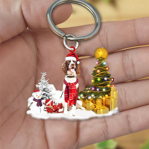 Springer Spaniel 02Early Merry Christma Acrylic Keychain