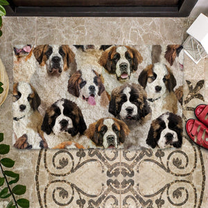 A Bunch Of St. Bernards Doormat