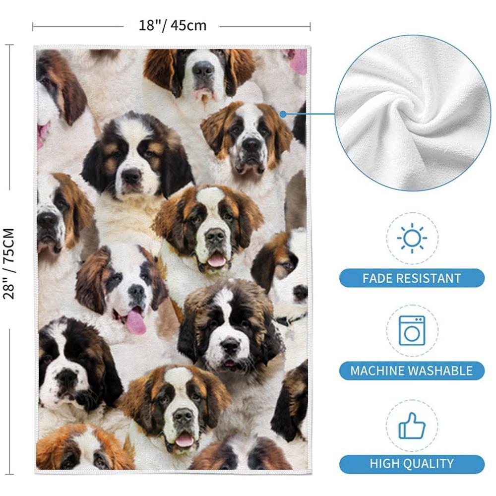 A Bunch Of St. Bernards Kitchen Towel