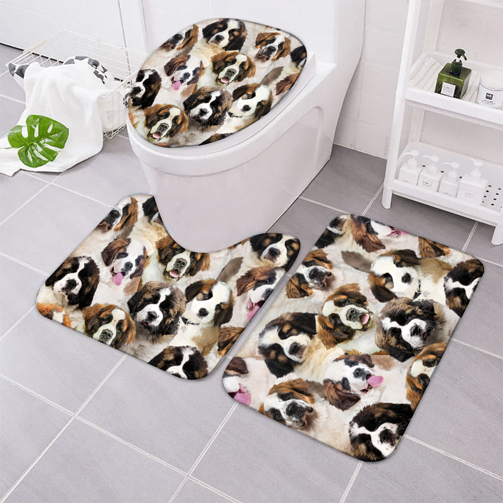 A Bunch Of St. Bernards Bathroom Mat Set