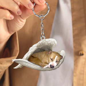 Stafford shire Bull Terr  Sleeping Angel Acrylic Keychaine