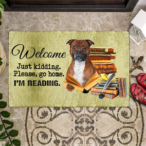 Staffordshire Bull Terrier- Doormat-Welcome.Just kidding. Please, go home. I'm Reading.