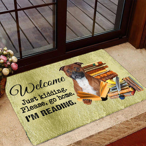 Staffordshire Bull Terrier- Doormat-Welcome.Just kidding. Please, go home. I'm Reading.