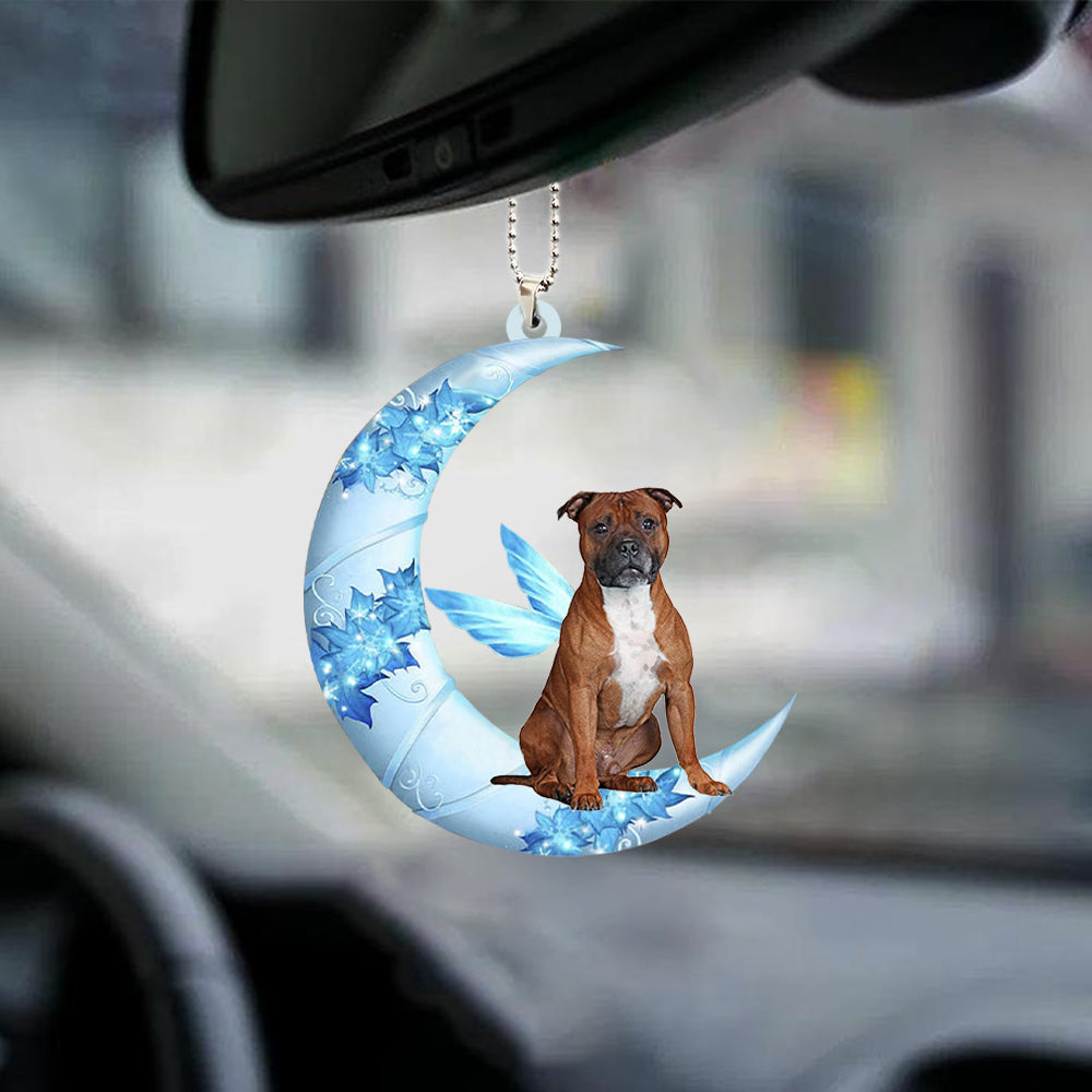 Staffordshire Bull Terrier Angel From The Moon Car Hanging Ornament
