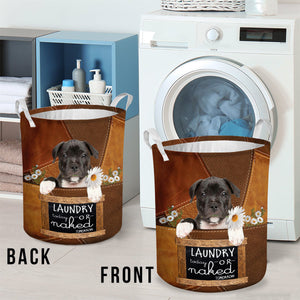 Staffordshire Bull Terrier Laundry Today Or Naked Tomorrow Laundry Basket