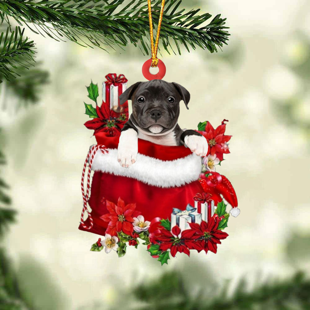 Staffordshire Bull Terrier07 In Gift Bag Christmas Ornament