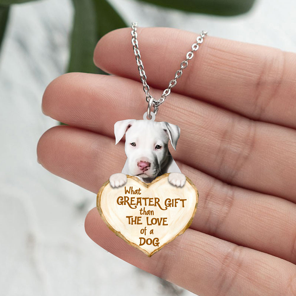Staffordshire Bull Terrier2 -What Greater Gift Than The Love Of Dog Stainless Steel Necklace