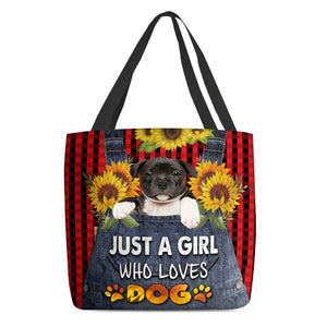 Staffordshire Bull Terrier 2-Just A Girl Who Loves Dog Tote Bag