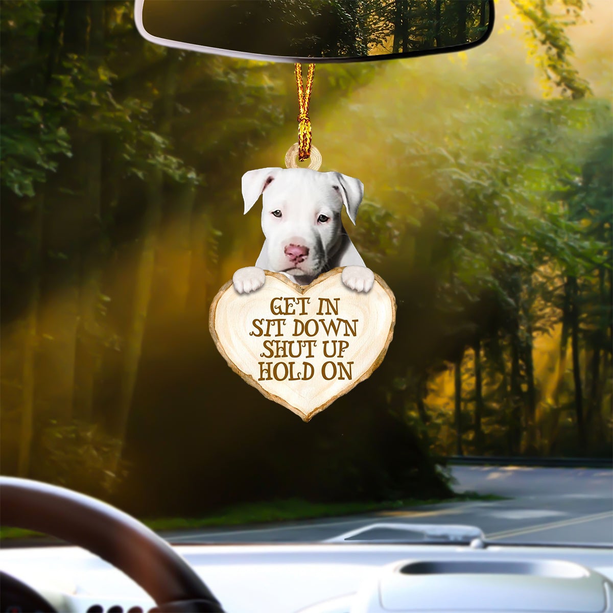 Staffordshire Bull Terrier 3 Heart Shape Get In Car Hanging Ornament