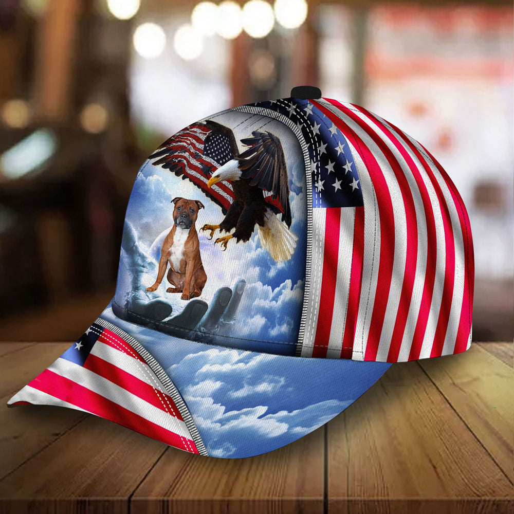 Staffordshire Bull Terrier Perfect One Nation Under God Cap For Patriots And Dog Lovers