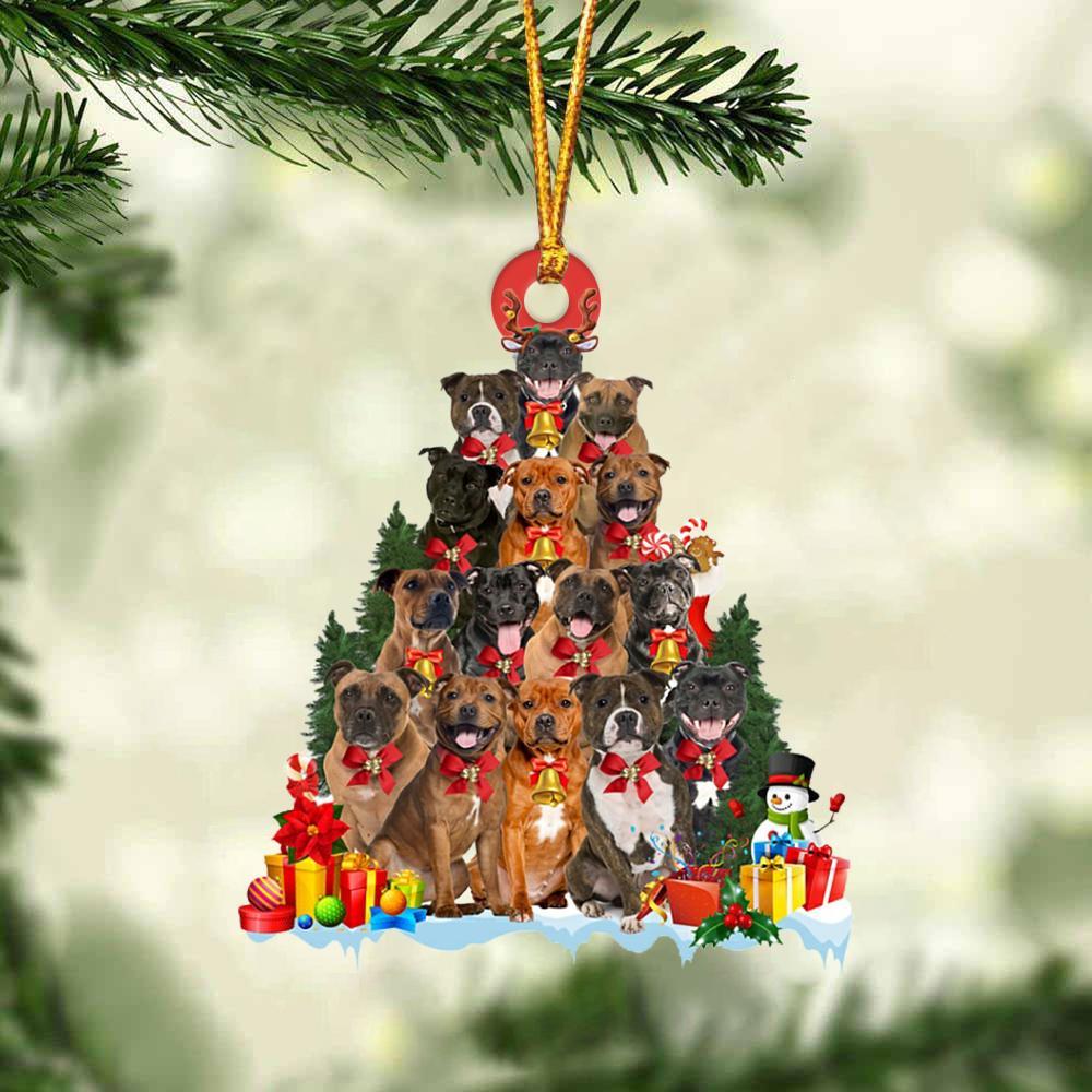 Staffordshire Bull Terrier-Dog Christmas Tree Ornament