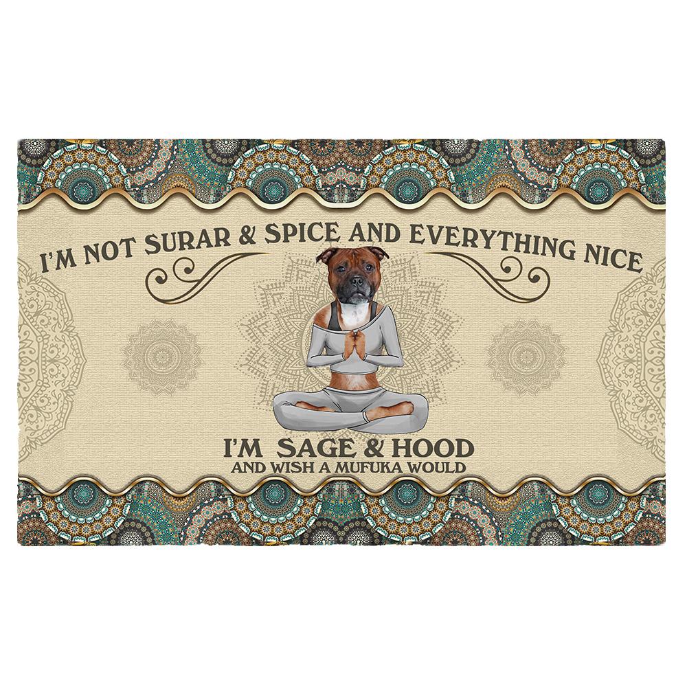 Wish A Mufuka Would-Staffordshire Bull Terrier Doormat