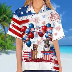 Staffordshire Bull Terrier Independence Day Hawaiian Shirt