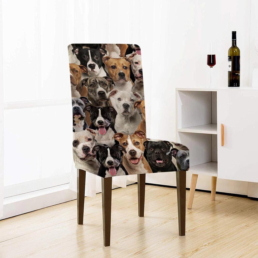 A Bunch Of Staffordshire Bull Terriers Chair Cover/Great Gift Idea For Dog Lovers