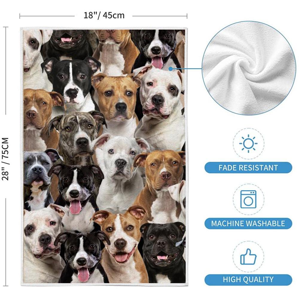 A Bunch Of Staffordshire Bull Terriers Kitchen Towel