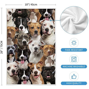 A Bunch Of Staffordshire Bull Terriers Kitchen Towel