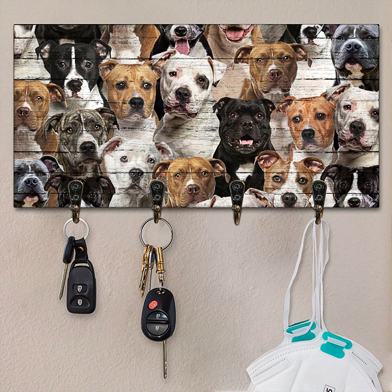 A Bunch Of Staffordshire Bull Terriers Key Hanger