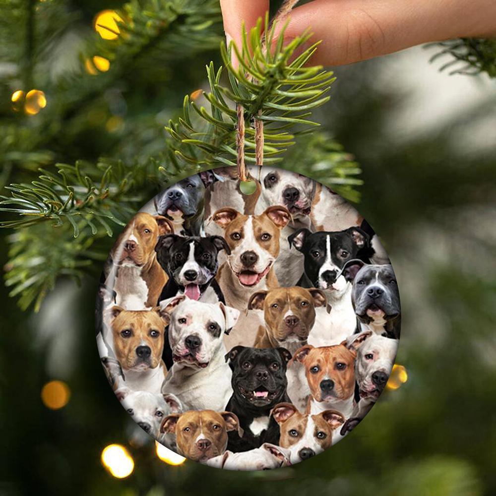 A Bunch Of Staffordshire Bull Terriers Porcelain/Ceramic Ornament