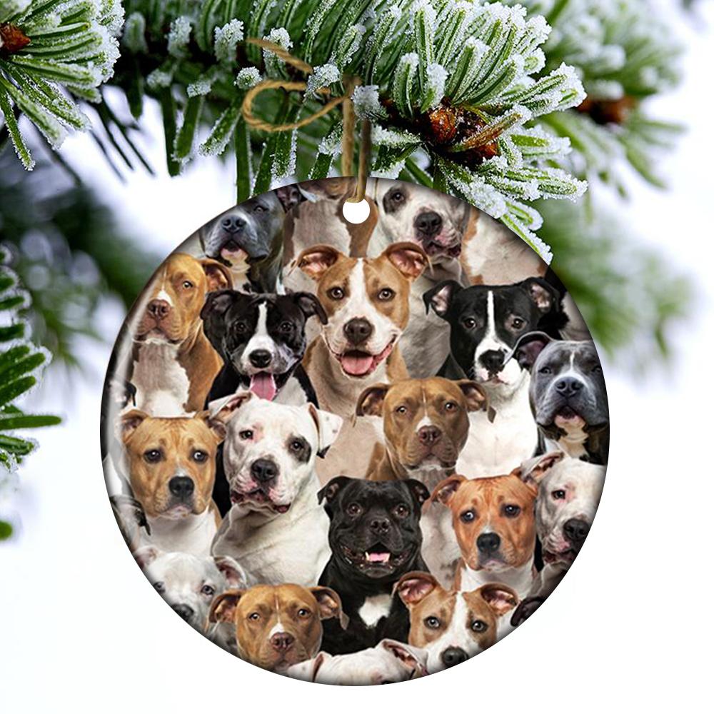 A Bunch Of Staffordshire Bull Terriers Porcelain/Ceramic Ornament