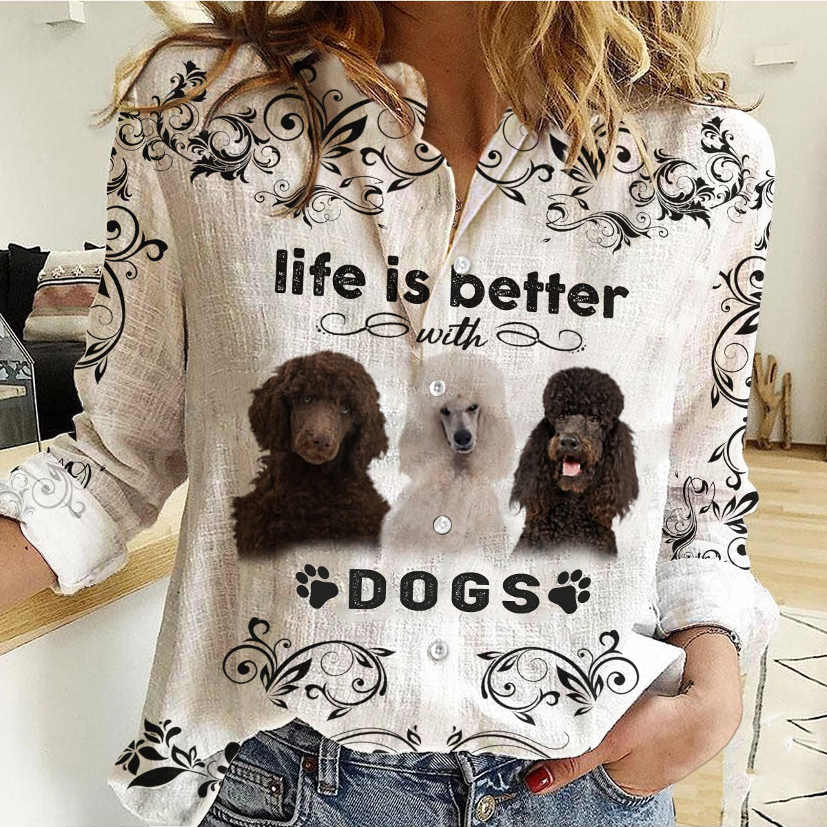 Standard Poodle - Life Is Better With Dogs Women's Long-Sleeve Shirt