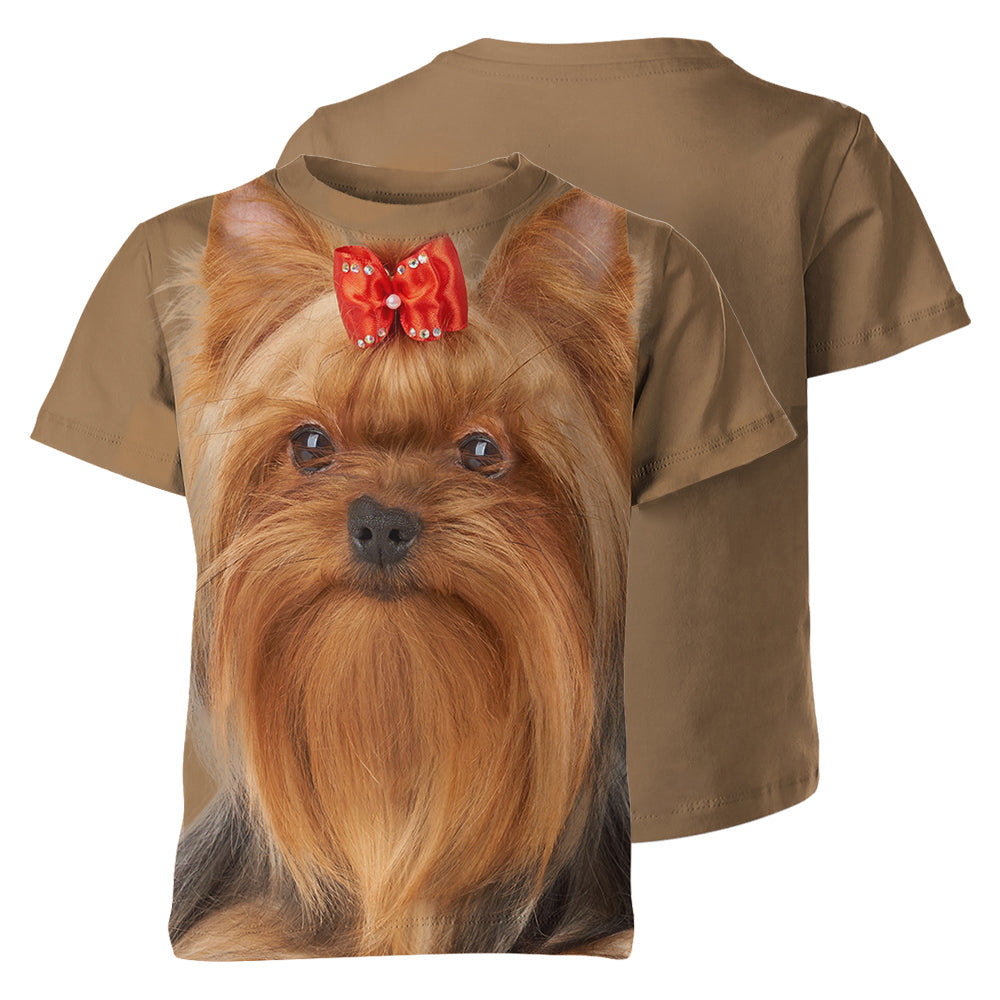 Terrier Yorkie Adorable 3D Graphic Unisex T-shirt