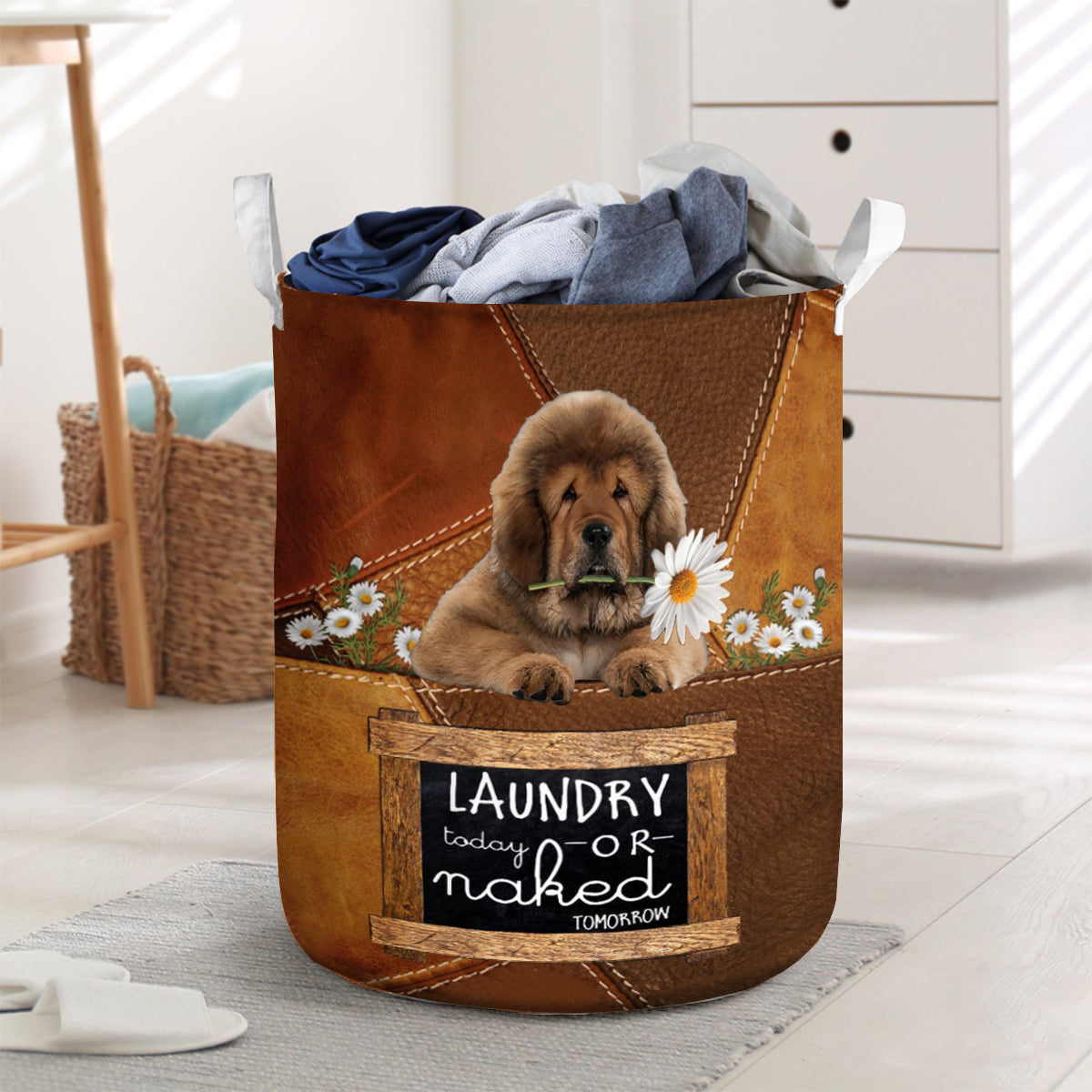 Tibetan Mastiff Laundry Today Or Naked Tomorrow Laundry Basket