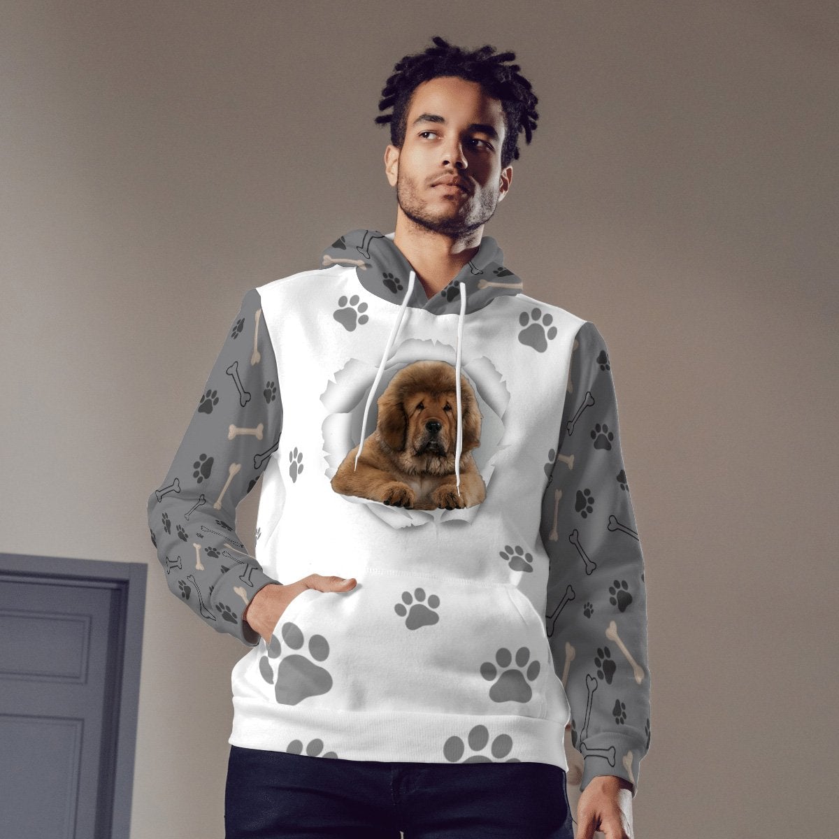 Tibetan Mastiff-Paw Dog Unisex Hoodie