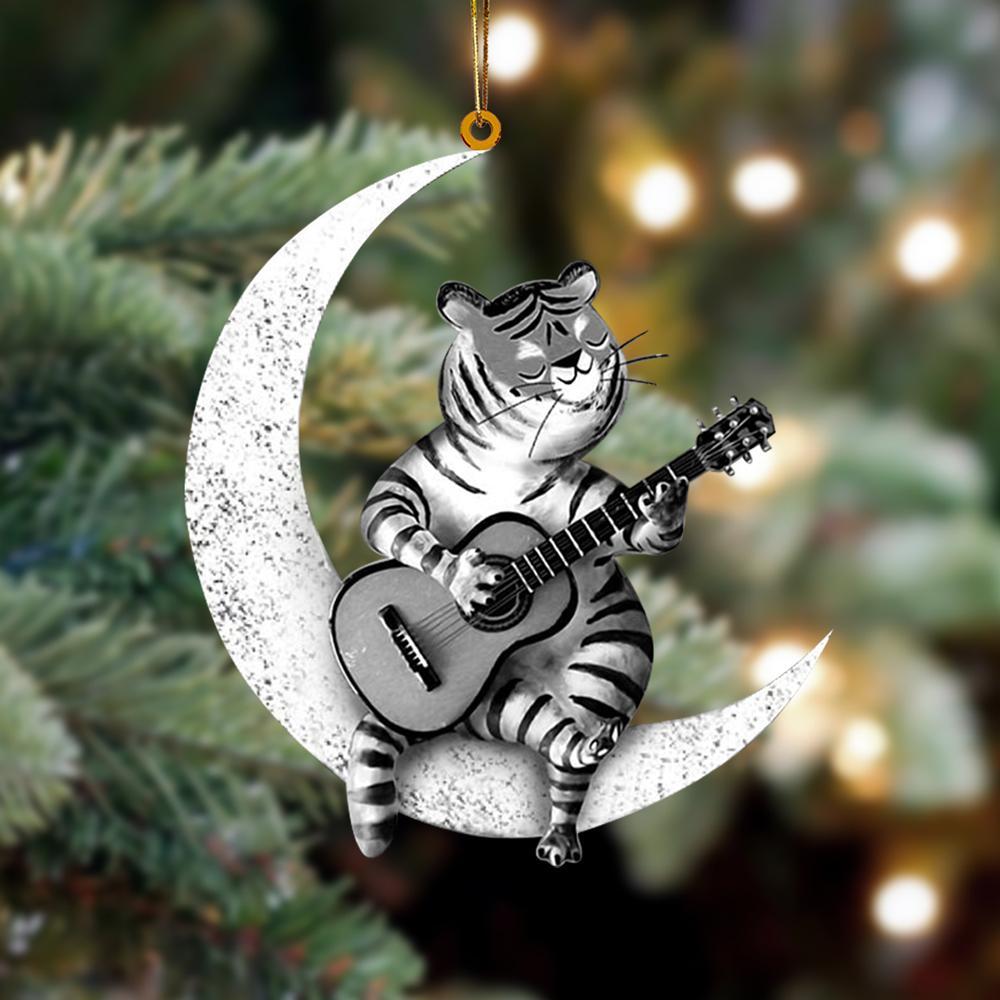 Tiger Sits On The Moon Hanging Ornament