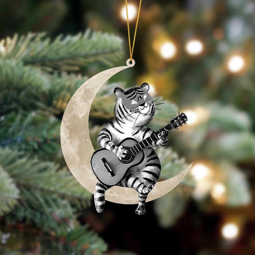 Tiger Sits On The Moon Hanging Ornament