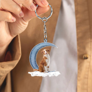 Toller Dog On The Moon Flat Acrylic Keychain