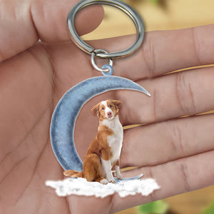 Toller Dog On The Moon Flat Acrylic Keychain