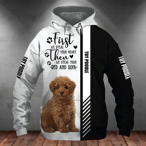 Toy Poodle-First We Steal Your Heart Unisex Hoodie