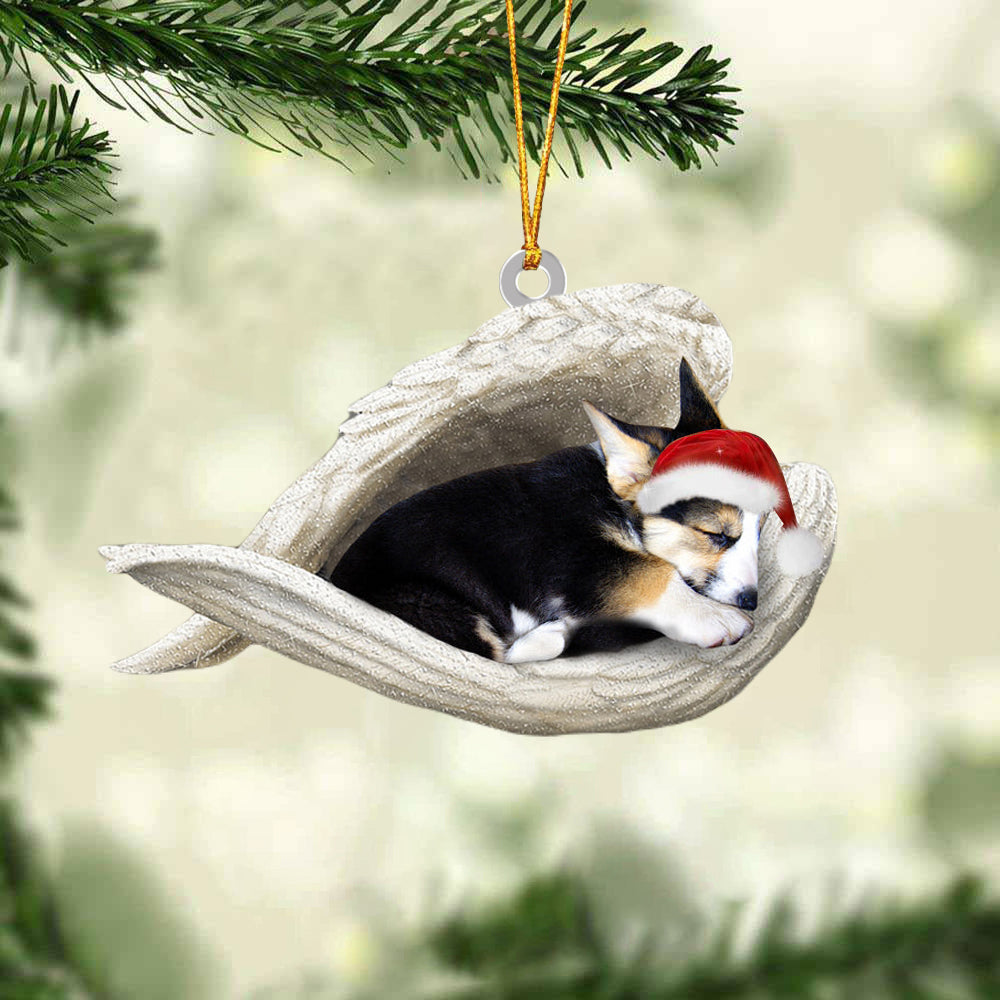 Tricor corgi Sleeping Angel Christmas Ornament
