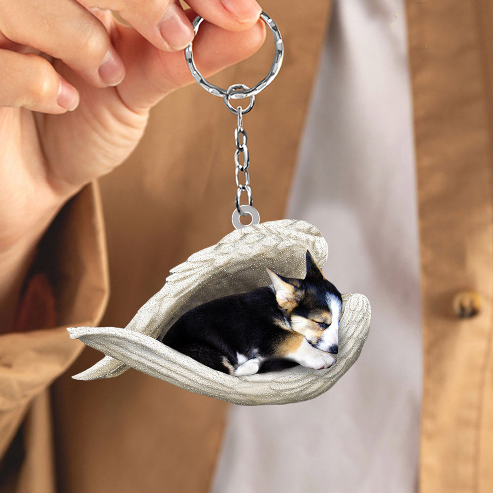 Tricor corgi Sleeping Angel Acrylic Keychain