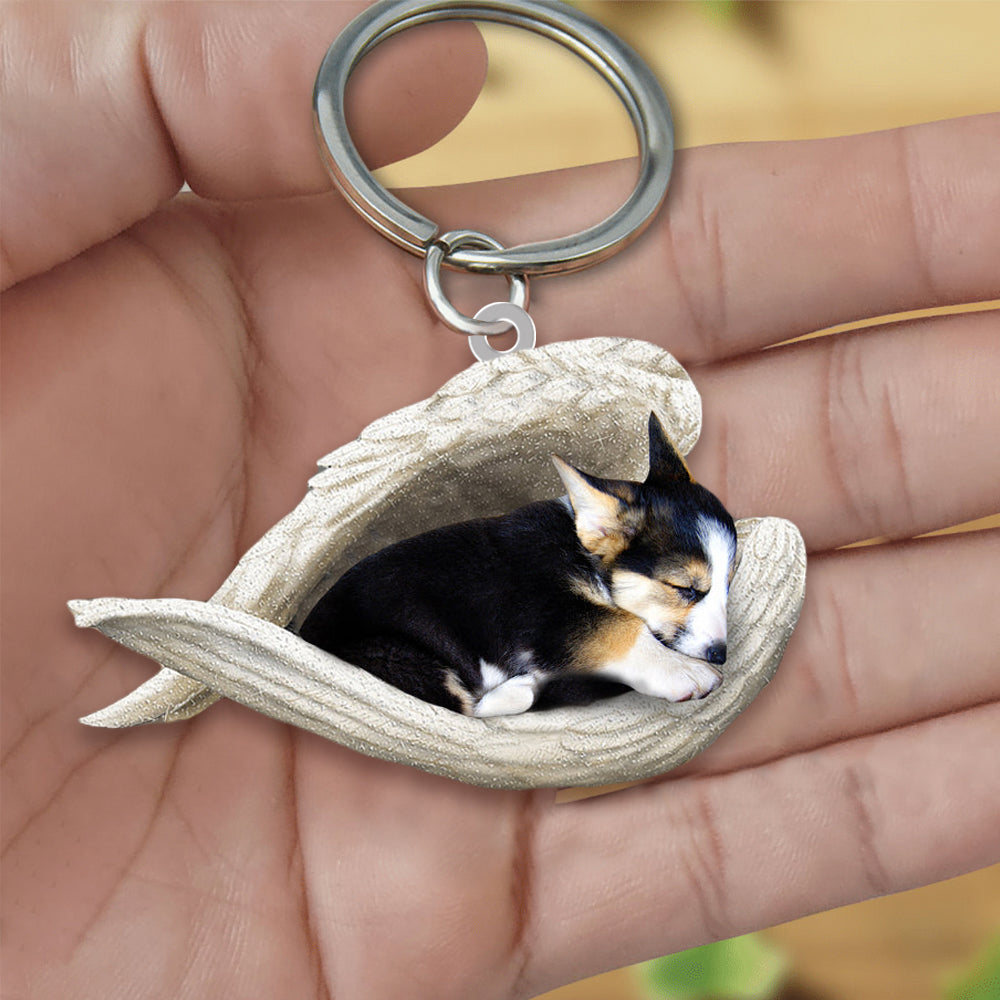 Tricor corgi Sleeping Angel Acrylic Keychain