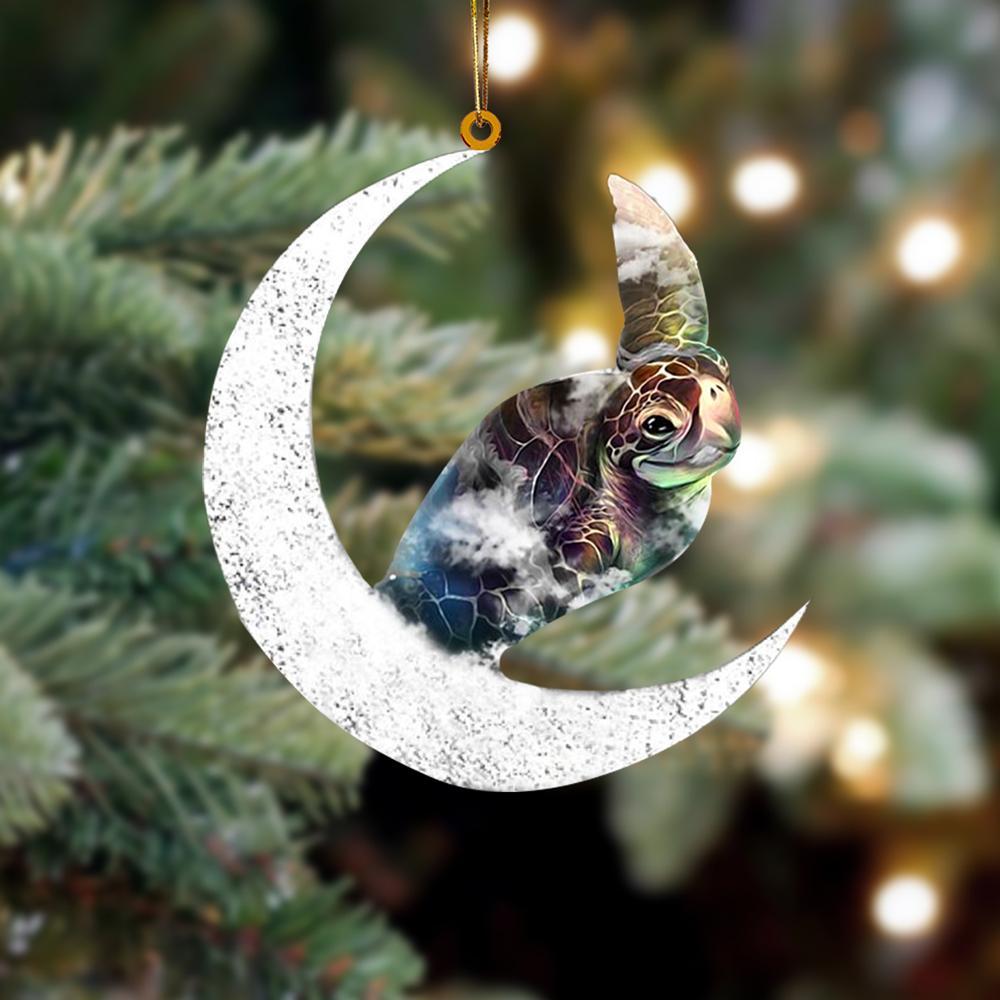 Turtle Sits On The Moon Hanging Ornament