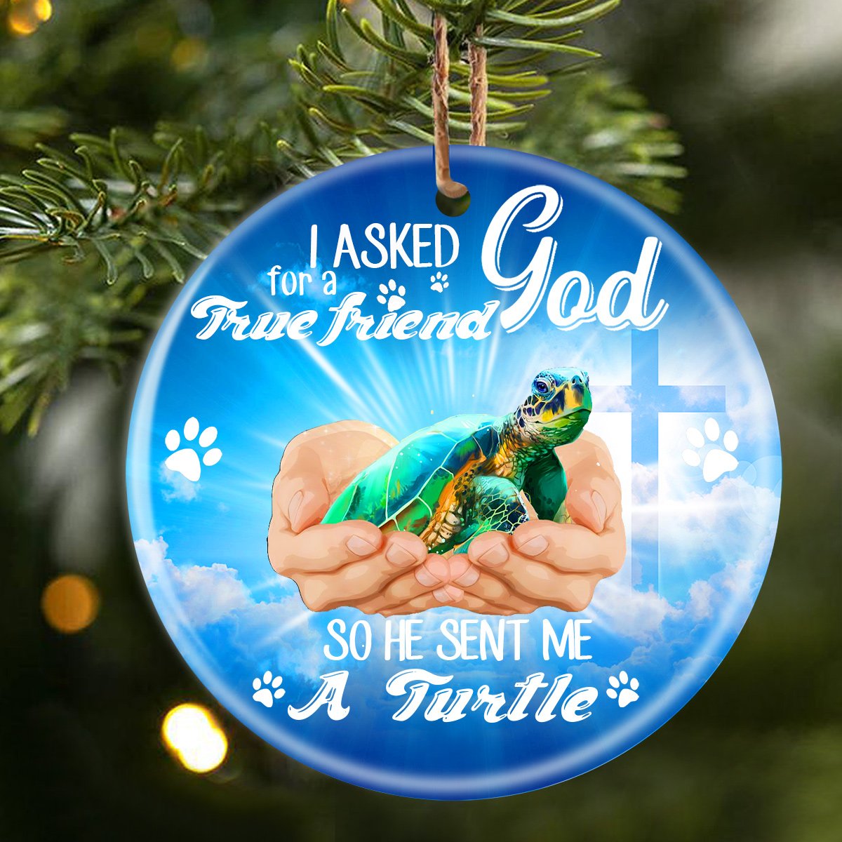 God Send Me A/An Turtle Porcelain/Ceramic Ornament