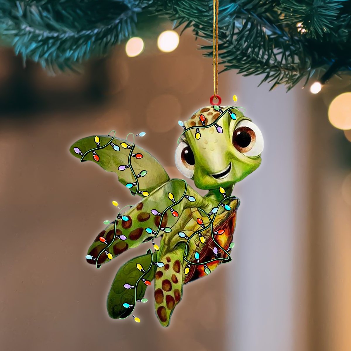 Turtle Christmas Light Hanging Ornament