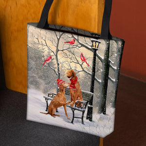 Vizsla Hello Christmas/Winter/New Year Tote Bag