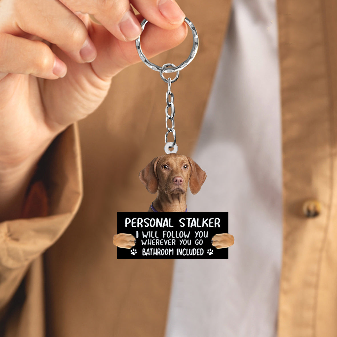 Vizsla2 Personal Stalker Acrylic Keychain