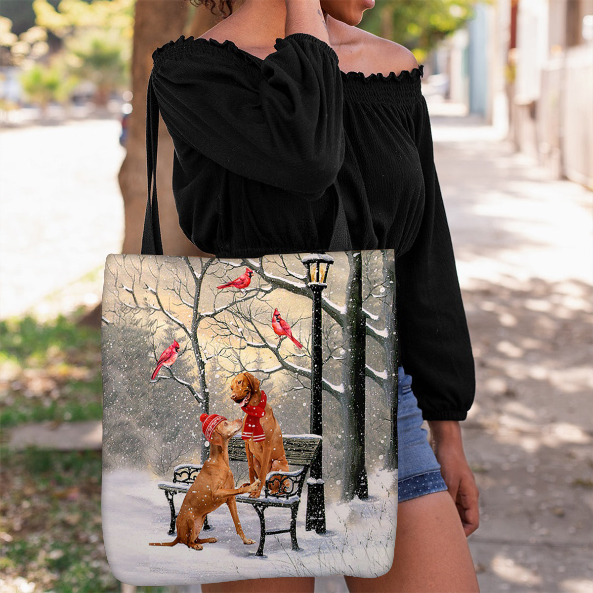 Vizsla Hello Christmas/Winter/New Year Tote Bag