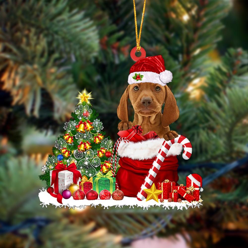 Vizsla Gift Bag Merry Christmas Ornament
