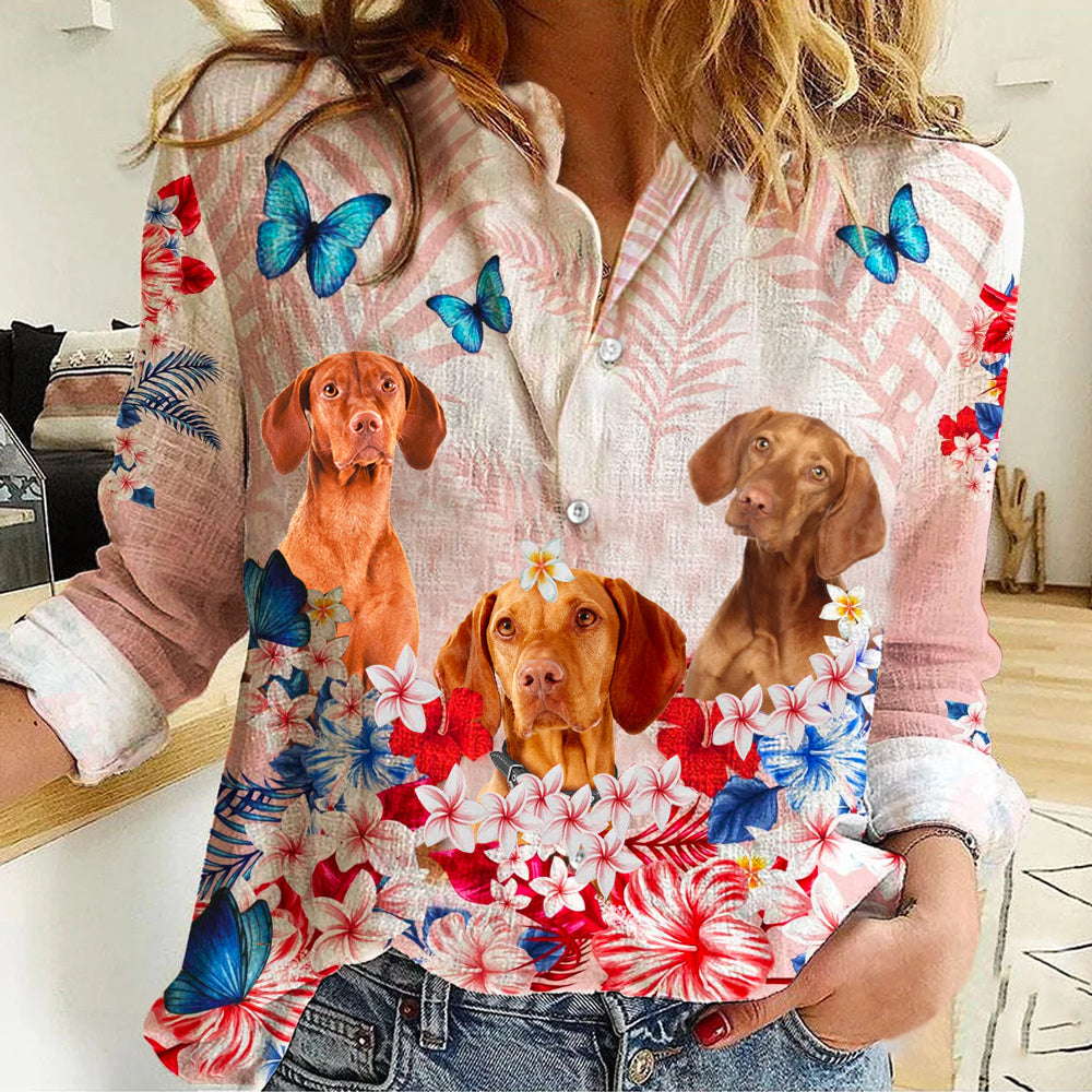 Vizsla Floral Casual Shirt